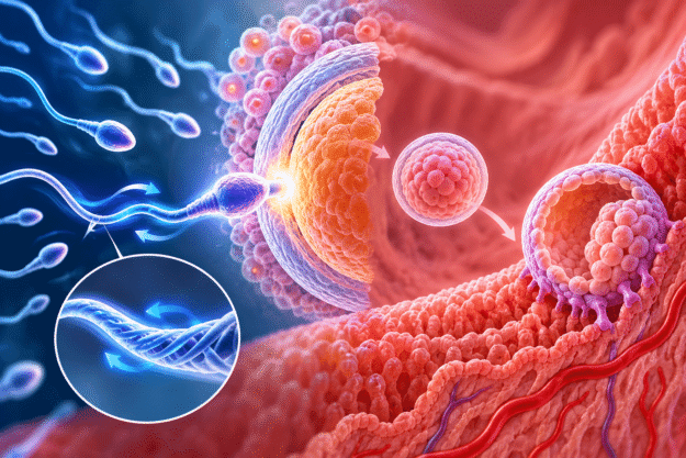 Traction Force and Implantation: How Sperm's Mechanics Matter